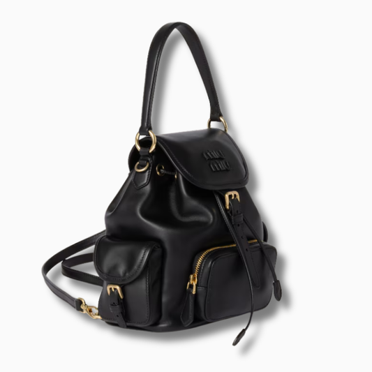 Miu Miu Leather Backpack Black