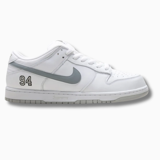 Nike SB Dunk Low Supreme 94 White Metallic Silver