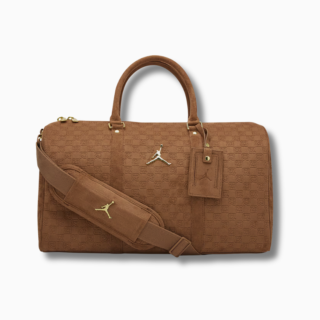 Saco de Desporto Jordan Suede Monogram Duffel Bag (25L) - Cognac