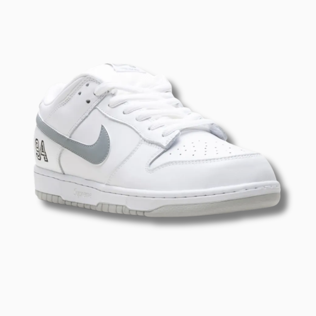 Nike SB Dunk Low Supreme 94 White Metallic Silver