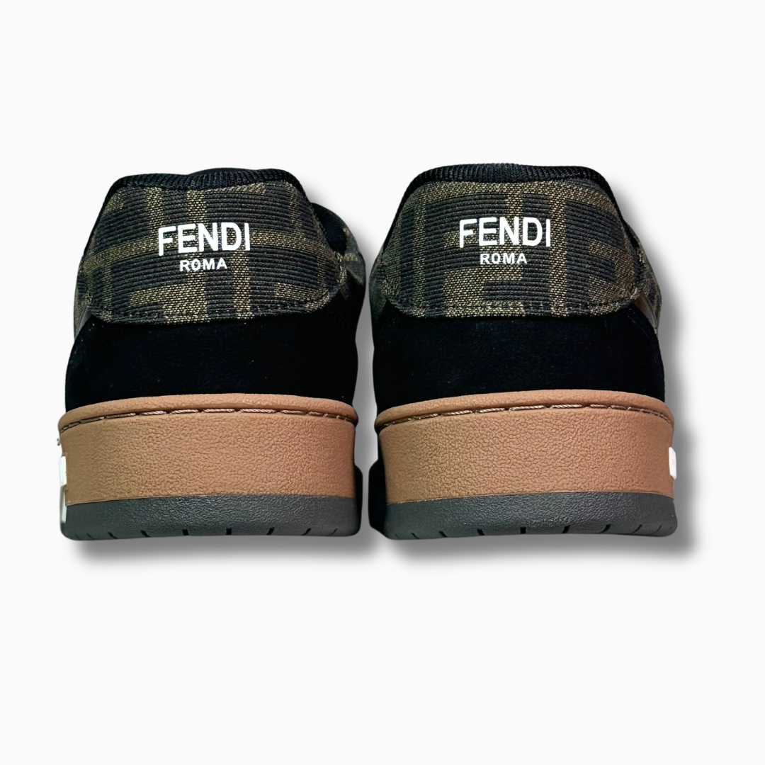 FENDI Match logo-patch Preto e Castanho