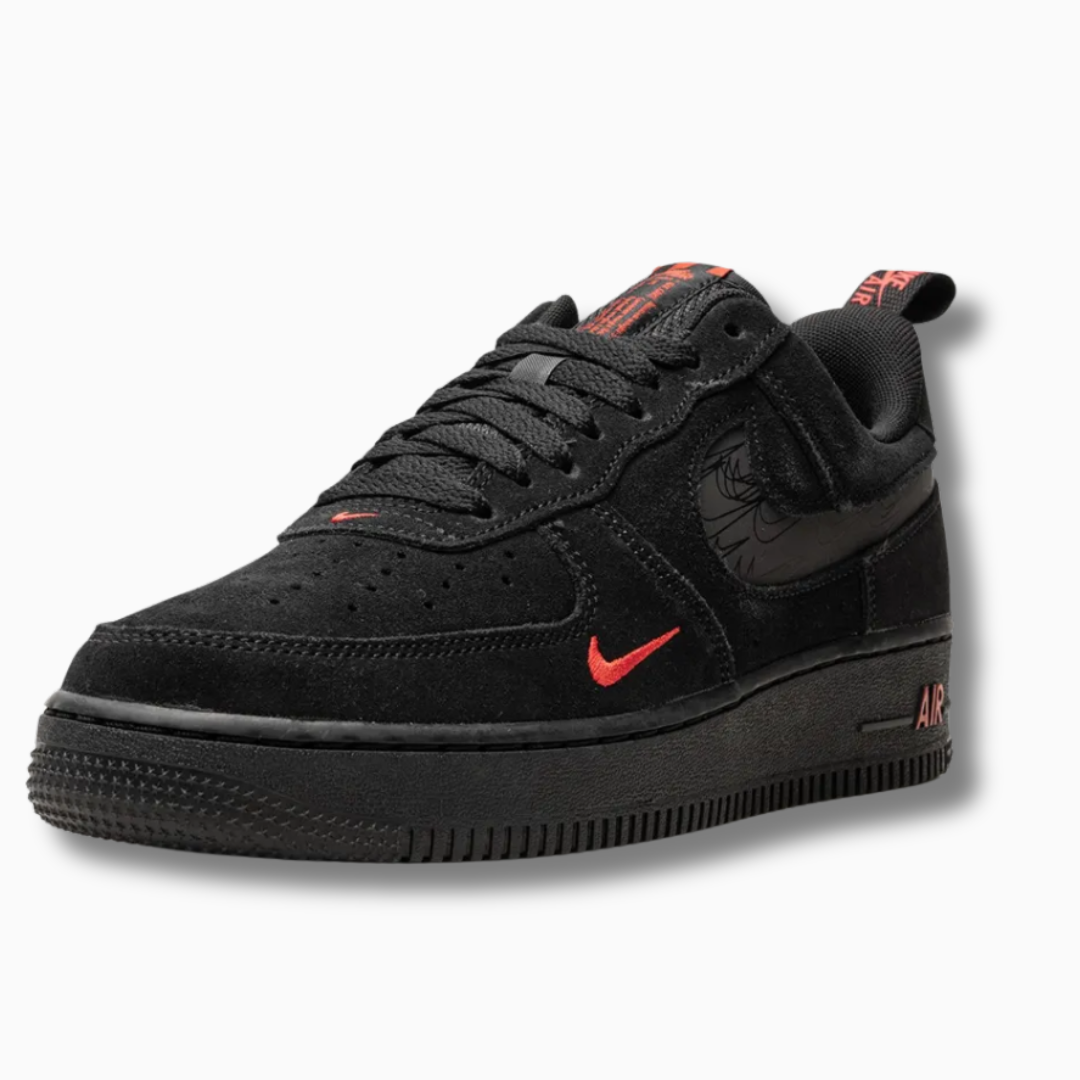 Nike Air Force 1 Low Multi-Swoosh Black Crimson
