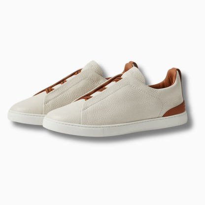 ZGN White Leather Triple Stitch