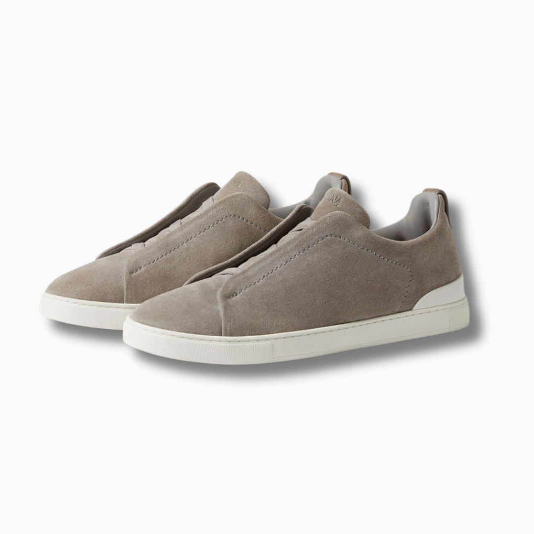 ZGN Grey Mélange Suede Triple Stitch