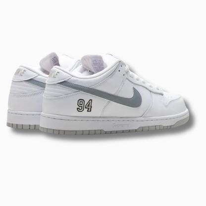 Nike SB Dunk Low Supreme 94 White Metallic Silver