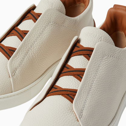 ZGN White Leather Triple Stitch