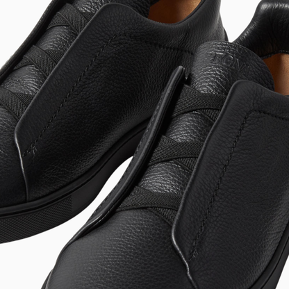 ZGN Black Leather Triple Stitch