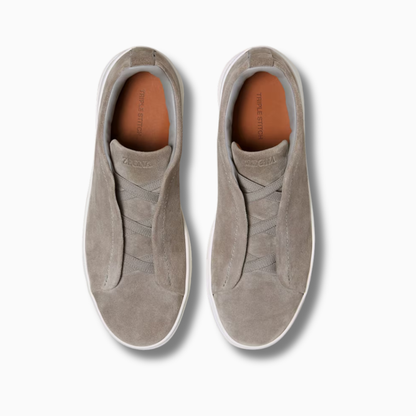 ZGN Grey Mélange Suede Triple Stitch