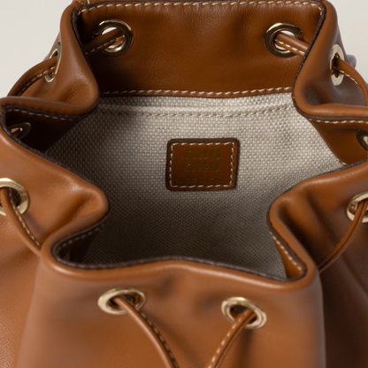 Miu Miu Leather Backpack Cognac