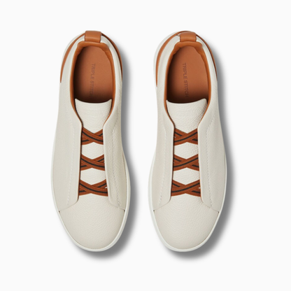 ZGN White Leather Triple Stitch