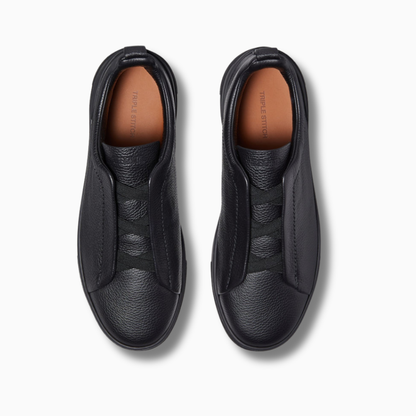 ZGN Black Leather Triple Stitch