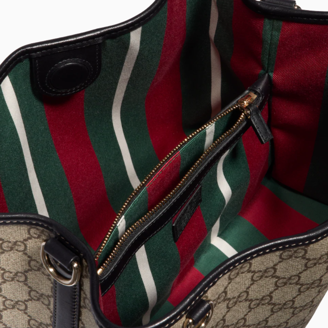Gcc GG Emblem Medium Bucket Bag Beige