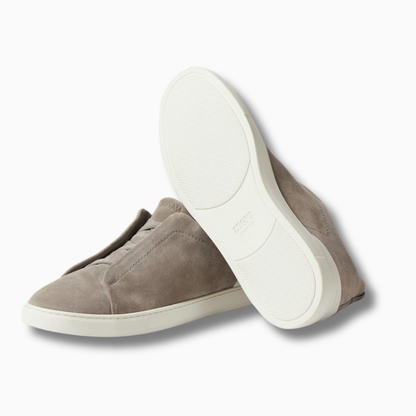 ZGN Grey Mélange Suede Triple Stitch