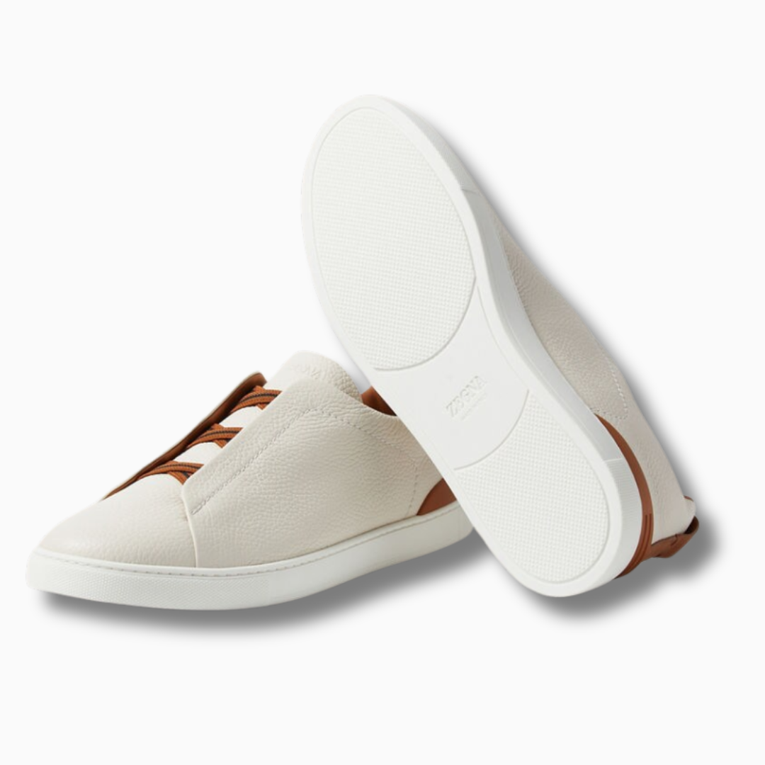 ZGN White Leather Triple Stitch