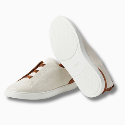 ZGN White Leather Triple Stitch